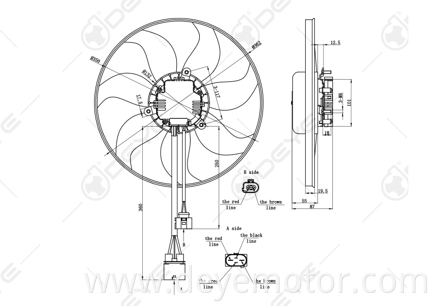 1K0959455DT FR FJ N DL C 3C0959455F cooling radiator fans for A3 TT VW RABBIT GOLF EOS SKODA OCTAVIA SEAT ALTEA